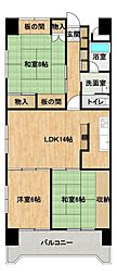 桜新町ハイツ 3DKの間取図画像