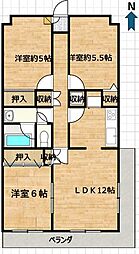 エンゼルハイム沢田第2 3LDKの間取図画像