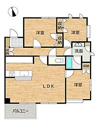 メゾンヴァンベール大岩 3LDKの間取図画像