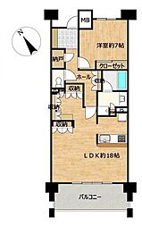 一条レジデンス浜松 1SLDKの間取図画像