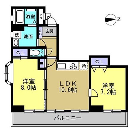 2LDK 間取り