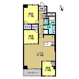 パークサイト玉川 3LDKの間取図画像
