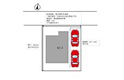 【区画図】区画図です。縦列2台駐車可能です。