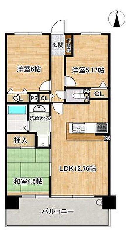 【現況間取図】間取は3LDKです。間取図と現況が異なる場合は現況を優先とします。