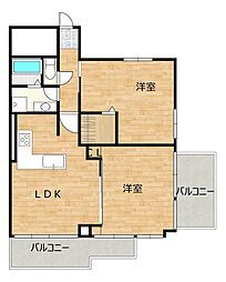 宇品シーサイドマンション 2LDKの間取図画像