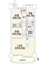 ライオンズガーデン府中 3LDKの間取図画像