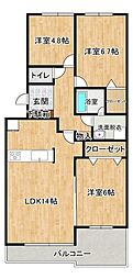 井口台南パークハウス 3LDKの間取図画像