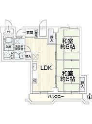 江波みのりハイム 2LDKの間取図画像
