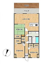 サントノーレ防府 3LDKの間取図画像