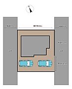 【区画図】縦列駐車2台可能です。