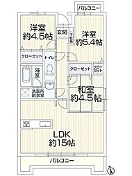 グランコート山越1 3LDKの間取図画像