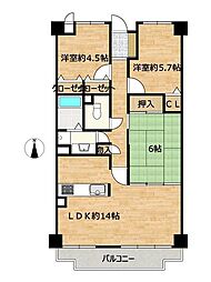 アルファステイツ木太2 3LDKの間取図画像