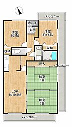 サーパス川内 4LDKの間取図画像
