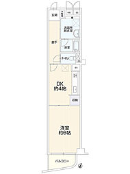 ゾンネンハイム大手門 1DKの間取図画像