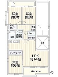 ロワールマンション長丘 3LDKの間取図画像