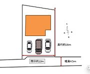 【配置図】駐車場は3台ゆったり駐車できます。
