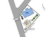 【区画図】区画図です。車庫があり、車庫に2台駐車できます。