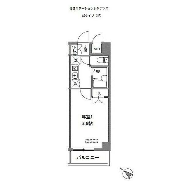 行徳ステーションレジデンス ｜千葉県市川市行徳駅前2丁目(賃貸マンション1K・3階・21.17㎡)の写真 その2