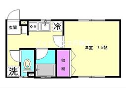 アパート 1Kの間取図画像