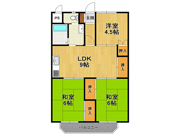 兵庫県西宮市若草町2丁目(賃貸マンション3LDK・5階・59.00㎡)の写真 その2