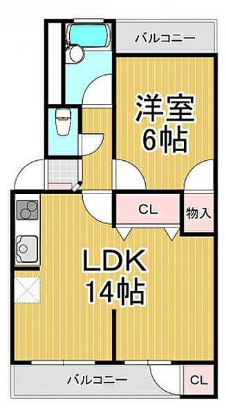 兵庫県西宮市田代町(賃貸マンション1LDK・3階・48.83㎡)の写真 その2