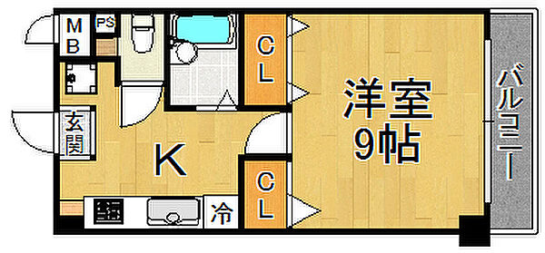 兵庫県西宮市甲子園口2丁目(賃貸マンション1K・2階・28.10㎡)の写真 その2