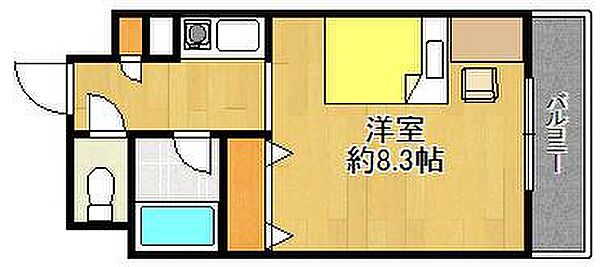 兵庫県西宮市上甲子園2丁目(賃貸マンション1K・5階・24.00㎡)の写真 その2