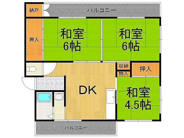 兵庫県西宮市高松町(賃貸マンション3DK・4階・53.60㎡)の写真 その2
