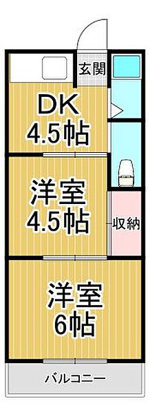 兵庫県西宮市甲風園1丁目(賃貸アパート2DK・1階・30.00㎡)の写真 その2