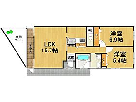 兵庫県西宮市門戸荘（賃貸マンション2LDK・1階・63.38㎡） その2