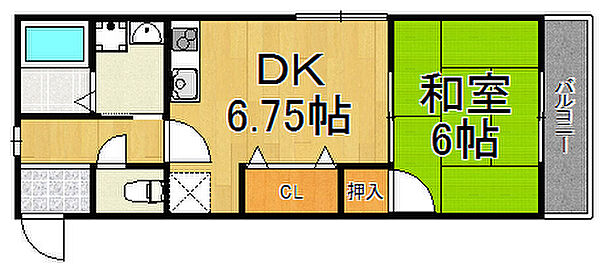 メゾン小百合園 ｜兵庫県西宮市門戸荘(賃貸マンション1DK・2階・36.00㎡)の写真 その2