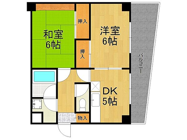 ハイツヤマト3 ｜兵庫県西宮市下大市西町(賃貸マンション2DK・1階・45.00㎡)の写真 その2