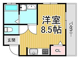 ファーストハイツ  ｜ 兵庫県宝塚市川面5丁目（賃貸マンション1R・2階・22.54㎡） その2