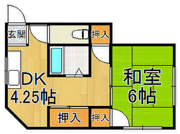 五島マンション ｜兵庫県尼崎市西本町4丁目(賃貸マンション1K・3階・30.00㎡)の写真 その2