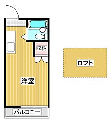 パークハイツ本城台B棟 ワンルームの間取図画像