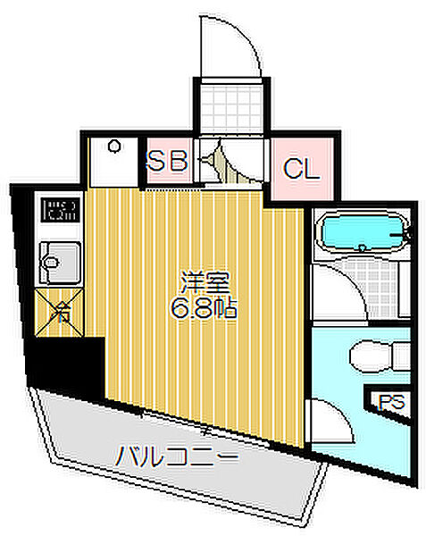 東京都品川区平塚1丁目(賃貸マンション1R・3階・20.61㎡)の写真 その2