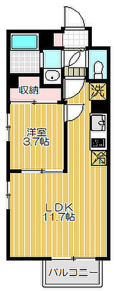 LOTUS TOGOSHIGINZA ｜東京都品川区平塚1丁目(賃貸マンション1LDK・3階・34.60㎡)の写真 その2