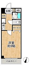 サンハイツ 1Kの間取図画像