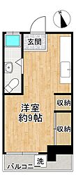 神若マンション ワンルームの間取図画像