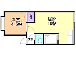 アパートメントワキザカ 1LDKの間取図画像