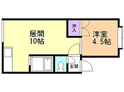 アパートメントワキザカ 1LDKの間取図画像