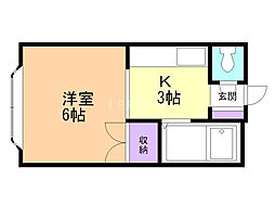 ライフ23 1Kの間取図画像