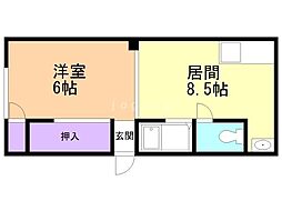 セピア35A 1LDKの間取図画像