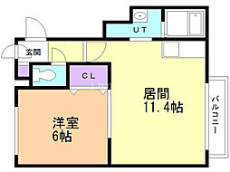 アクティN28 1LDKの間取図画像