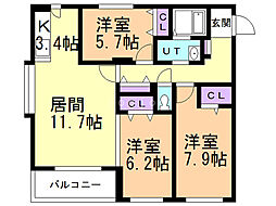 エクレール新琴似 1階