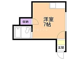 メゾンアサノA ワンルームの間取図画像