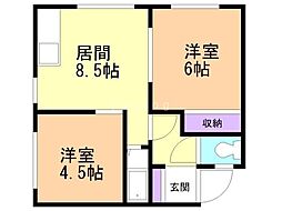 柏ハイツ 2LDKの間取図画像