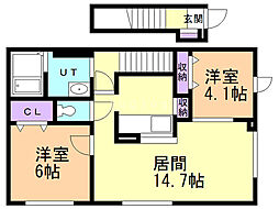 セレッソ 2LDKの間取図画像