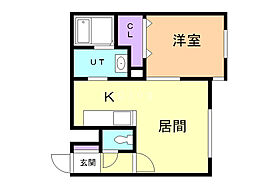 グランディアアサブ 1LDKの間取図画像
