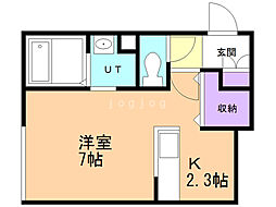 フランジュールあいの里 1Kの間取図画像